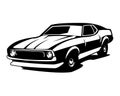 Ford Mustang Mach 1 Car Silhoutte Side View Vector Isolated