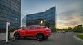 Ford Mustang Mach-E, All-Electric SUV on the charging station