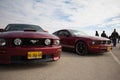 Ford Mustangs on the race track and on the roads of the desert