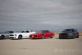 Ford Mustangs on the race track and on the roads of the desert