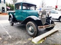Ford pickup, Model A, 1930s in a parking lot in a mountain Royalty Free Stock Photo