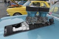 Ford Ranchero engine on display Royalty Free Stock Photo