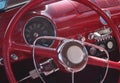 Ford Red Dashboard Close-up with Steering Wheel and