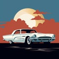 Ford Thunderbird White Silhouette Image Creation