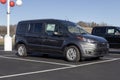 Ford Transit Connect display at a dealership. Ford offers the Transit Connect in XL and XLT Cargo Vans and XLT Passenger Wagon