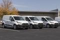 Ford Transit Connect display at a dealership. Ford offers the Transit Connect in XL and XLT Cargo Vans and XLT Passenger Wagon