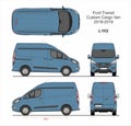 Ford Transit Custom Cargo Panel Van L1H2 2018-2019 Royalty Free Stock Photo