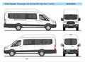 Ford Transit Passenger Van ExtraLWB High Roof L4H3 2014-2018 Royalty Free Stock Photo