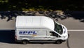 Ford Transit of PPL transportation company with motion blur effect