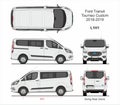 Ford Transit Tourneo Custom Van L1H1 2018-2019 Royalty Free Stock Photo