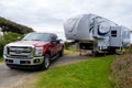 Ford Truck with Arctic Fox Fifth Wheel Royalty Free Stock Photo