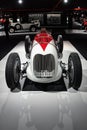 Ford V8 Monoposto Indianapolis Style of 1936 american vintage racing car on cars exhibition. Classic Car exhibition -