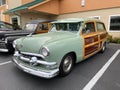 1951 Ford Woody Country Squire Station Wagon (Woodies on the beach).