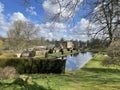 A View Of Forde Abbey Across The Long Pond - Somerset, England. Royalty Free Stock Photo