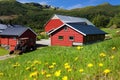 Summer farm view in Norway Royalty Free Stock Photo