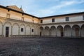 Fore courtyard of Florence Charterhouse church. Certosa di Galluzzo di Firenze. Italy.