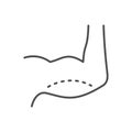 Forearm skin lifting line icon