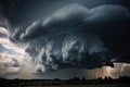 Foreboding dark and gloomy clouds during a massive storm Royalty Free Stock Photo