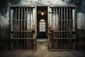 Foreboding Prison doors open. Generate Ai