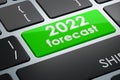 2022 forecast button on keyboard, 3D rendering Royalty Free Stock Photo