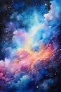 Forecasted Skies: A Colorful Canvas of Swirling Galaxies, Young Royalty Free Stock Photo