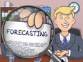 Forecasting through Magnifier. Doodle Design.