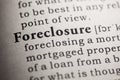 Definition of the word foreclosure
