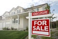 Foreclosure Home For Sale Sign and House Royalty Free Stock Photo