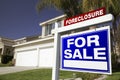 Foreclosure For Sale Real Estate Sign and House