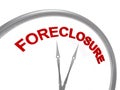 Foreclosure word on clock Royalty Free Stock Photo