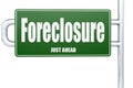 Foreclosure word on green road sign Royalty Free Stock Photo