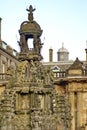 Forecourt fountain in Holyrood Palace in Edinburgh, Scotland