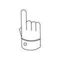 Forefinger outline icon. Hand with pointing finger symbol Royalty Free Stock Photo