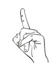 Forefinger pointing up gesture Vector sketch, Hand palm Hand drawing isolated