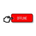 Forefinger press on red Offline button. Royalty Free Stock Photo