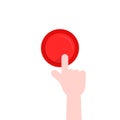 Forefinger pushing on red button Royalty Free Stock Photo