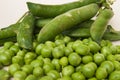 Foreground of biological fresh green peas
