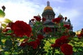 St. Petersburg. Saint Isaac`s Cathedral. Summer, Cathedral and Flowers