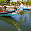 Colorful front side of a tourists boat in Aveiro portugal