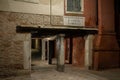 Night photography of the `sotoportego Zambelli` in Venice, Italy.