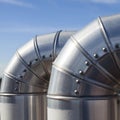Silvered Pipeline. Royalty Free Stock Photo