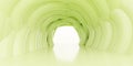 Green tunnel stretching against white background 3d render illustration