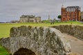 Famous Swilcan Bridge at the Old Course, St. Andrews, Scotland Royalty Free Stock Photo