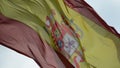 Foreground of spain flag waving