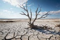 withered tree against the backdrop of climate change Royalty Free Stock Photo