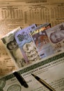 Foreign currencies notes Royalty Free Stock Photo