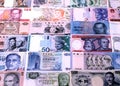 Foreign currencies notes Royalty Free Stock Photo