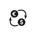 Foreign currency exchange icon vector Royalty Free Stock Photo