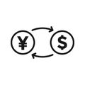 Foreign currency exchange icon vector Royalty Free Stock Photo