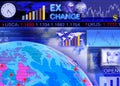 Foreign currency exchange market scene Royalty Free Stock Photo